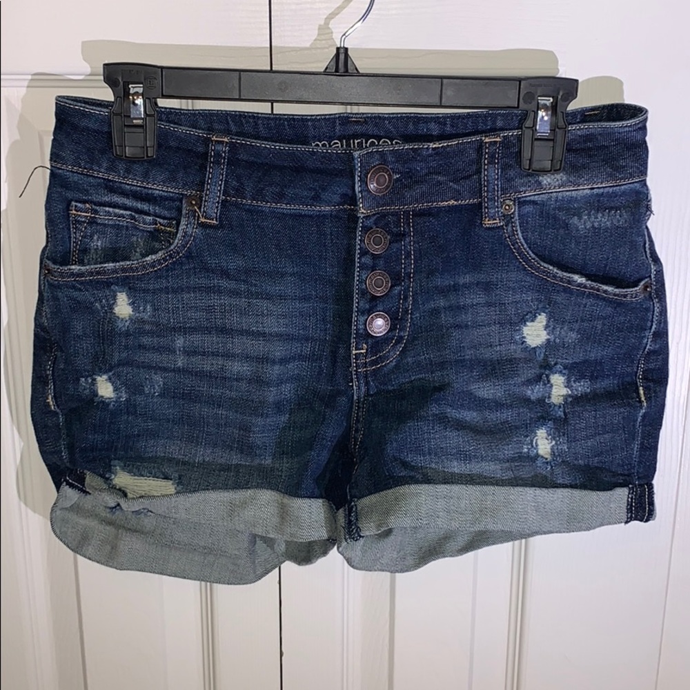 Maurice’s button fly denim shorts